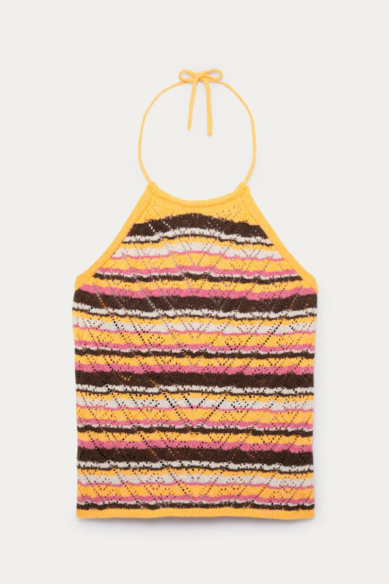 Promod Dos nu en maille ajourée Femme - Rayures multicolores Rayuresmulticolores Best