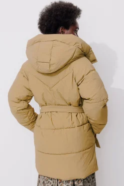 Promod Doudoune longue ceinturée - Camel New