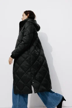 Promod Doudoune longue unie Femme - Noir Sale