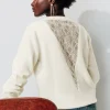 Promod Gilet col V détail dentelle - Ecru New