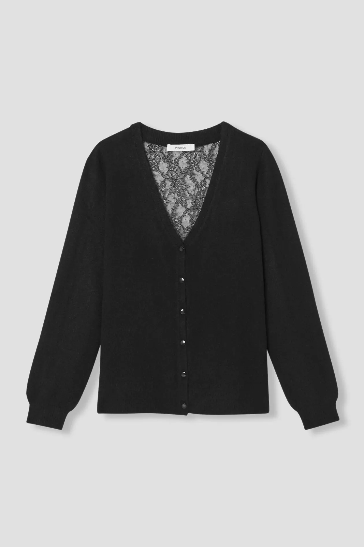 Promod Gilet col V détail dentelle - Noir Hot