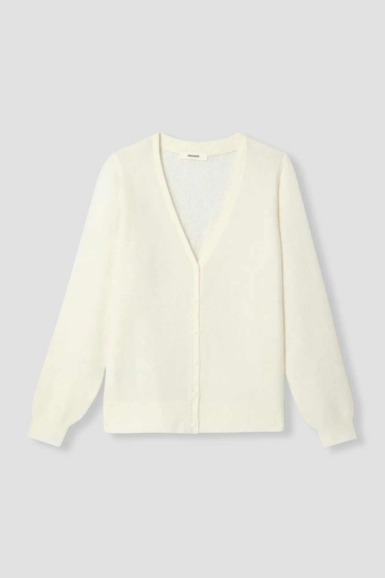Promod Gilet col V détail dentelle - Ecru New