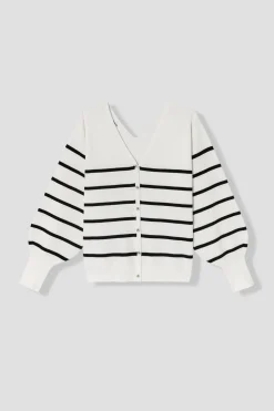 Promod Gilet recto/verso marinière - Rayé écru Rayéécru Cheap