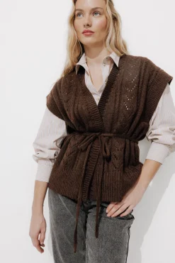 Promod Gilet sans manches Femme - Chocolat Sale