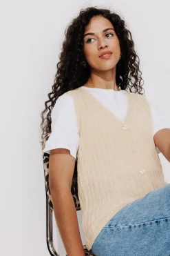 Promod Gilet sans manches Femme - Ecru Hot