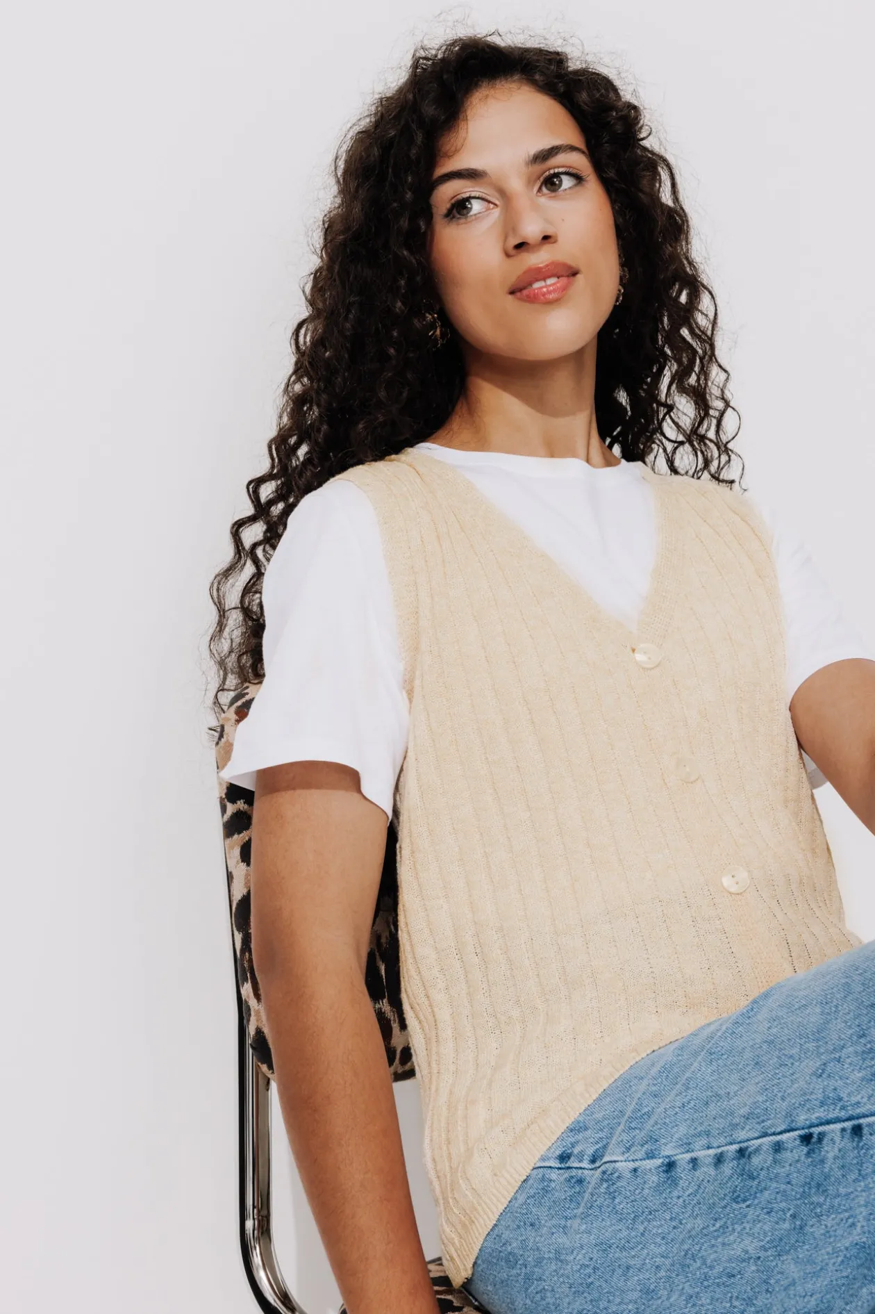 Promod Gilet sans manches Femme - Ecru Hot
