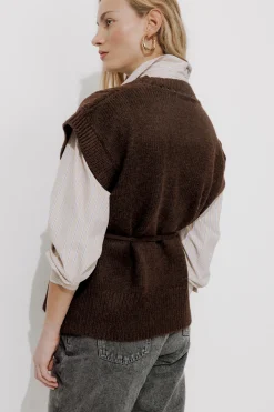 Promod Gilet sans manches Femme - Chocolat Sale