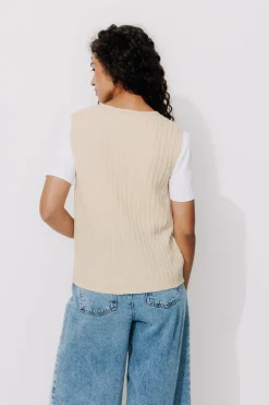 Promod Gilet sans manches Femme - Ecru Hot
