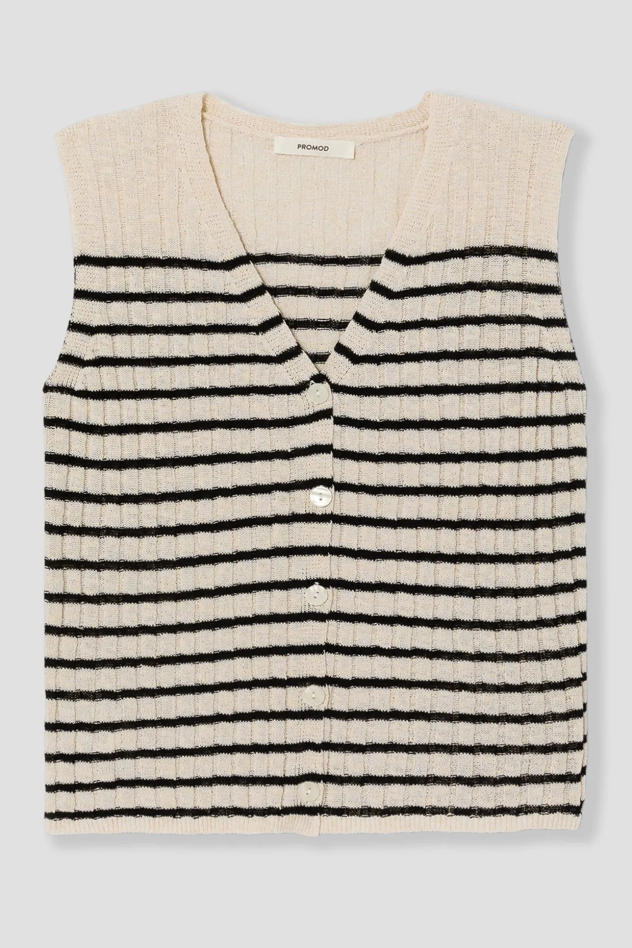 Promod Gilet sans manches Femme - Rayé Noir RayéNoir Best
