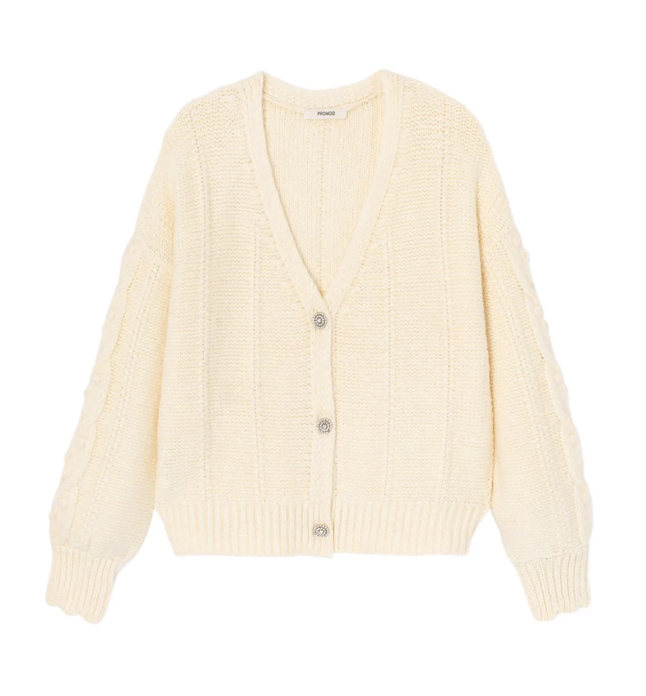 Promod Gilet torsadé Femme - Ecru Best Sale