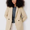 Promod GISELE court manteau en laine - Ecru Outlet