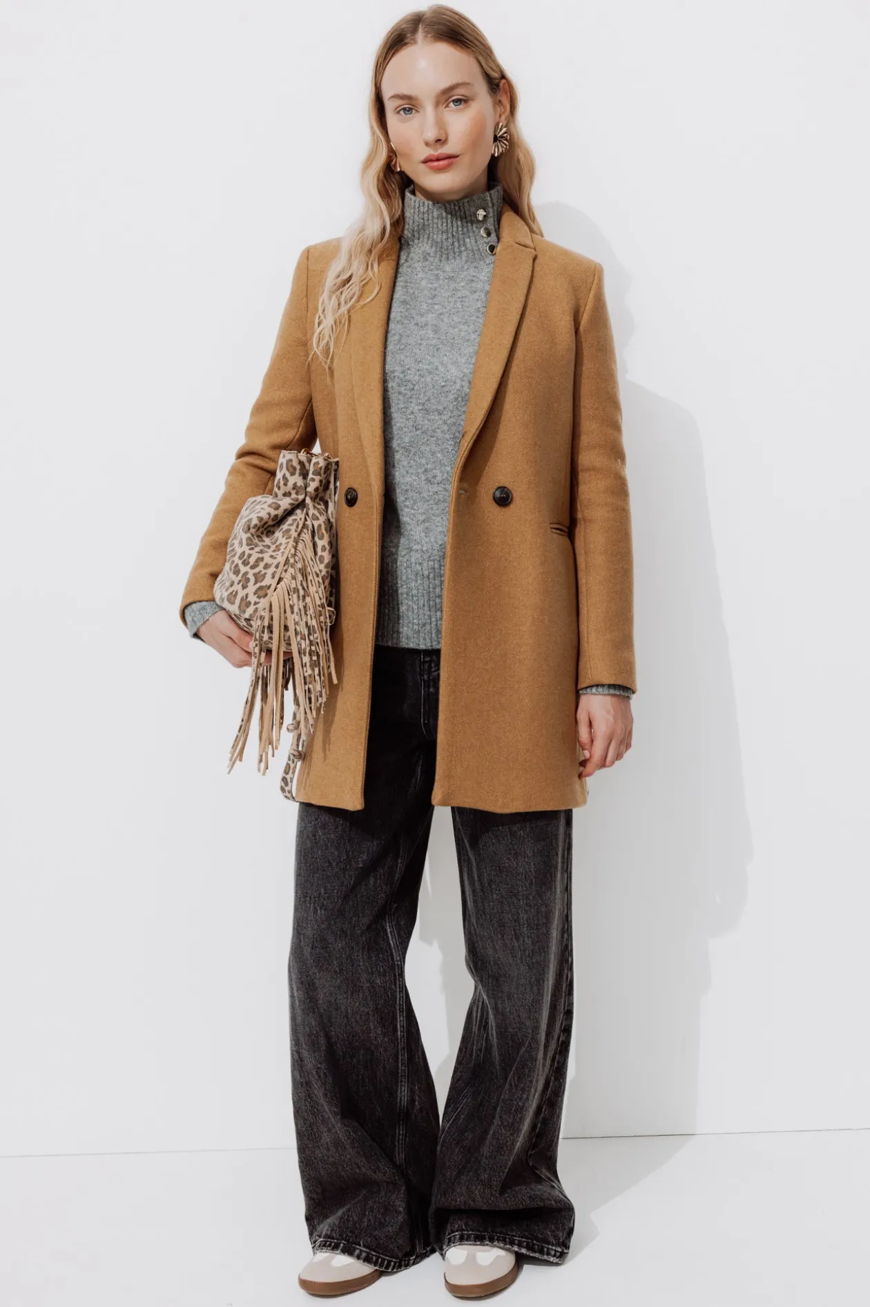 Promod GISELE court manteau en laine - Camel New