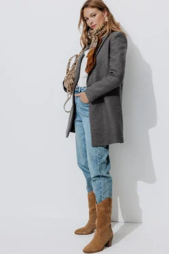 Promod GISELE court manteau en laine - Gris clair Grisclair Sale