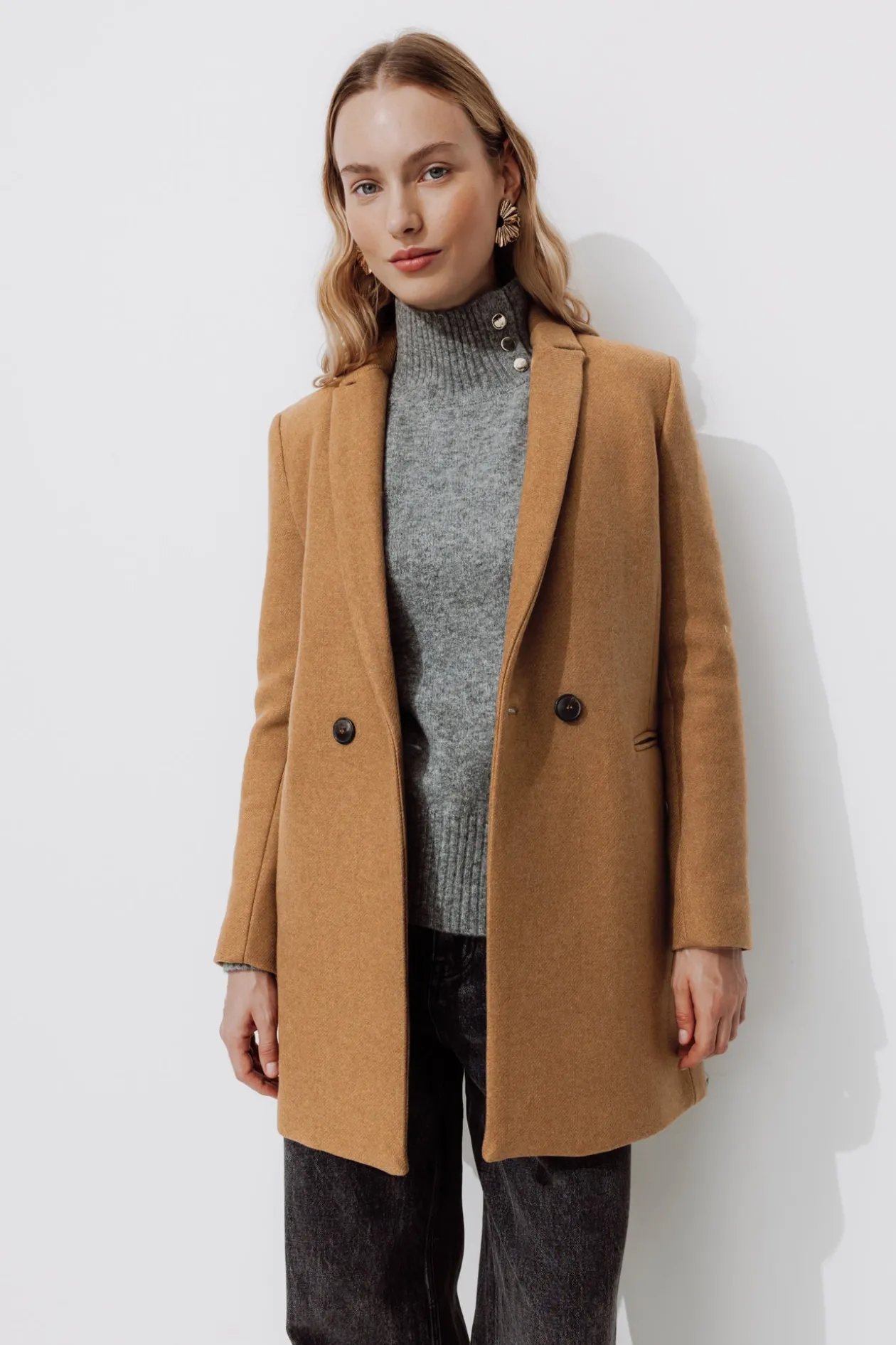 Promod GISELE court manteau en laine - Camel New