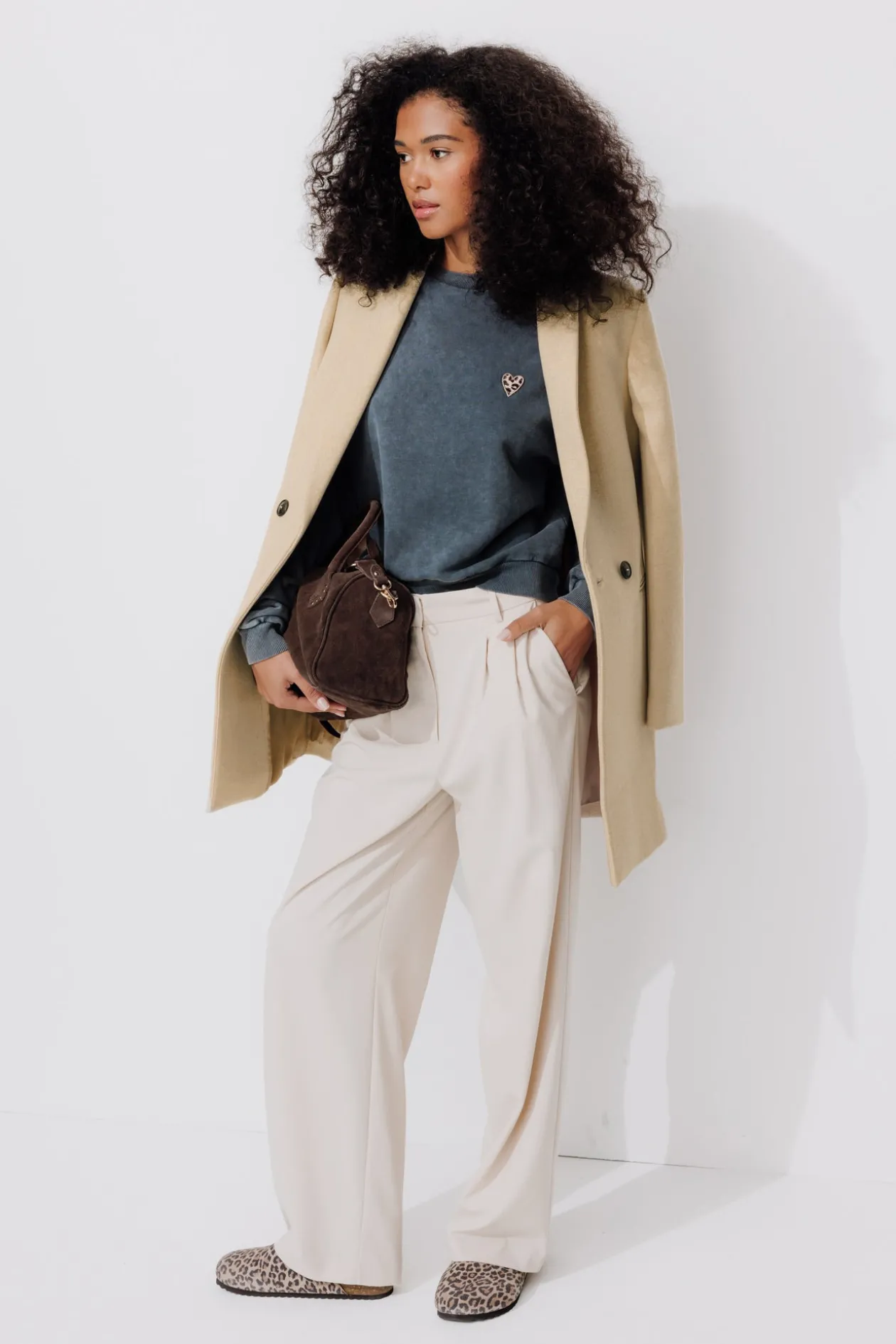 Promod GISELE court manteau en laine - Ecru Outlet