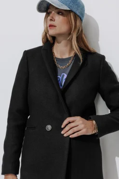Promod GISELE court manteau en laine - Noir Flash Sale