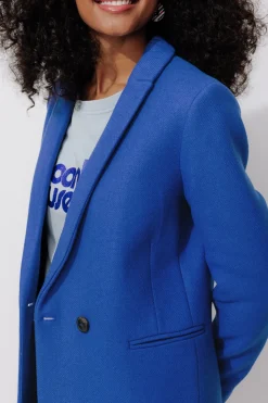 Promod GISELE court manteau en laine - Bleu Fashion