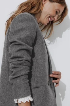Promod GISELE court manteau en laine - Gris clair Grisclair Sale