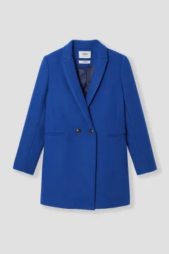 Promod GISELE court manteau en laine - Bleu Fashion