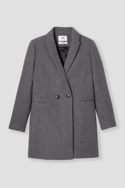 Promod GISELE court manteau en laine - Gris clair Grisclair Sale