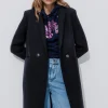 Promod GISELE long manteau en laine - Marine Cheap