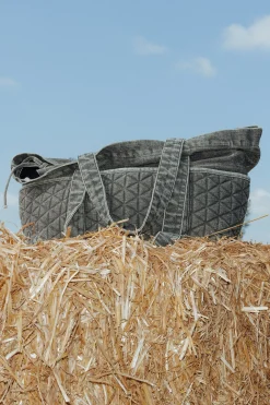 Promod Grand sac en jean délavé Femme - Gris Online