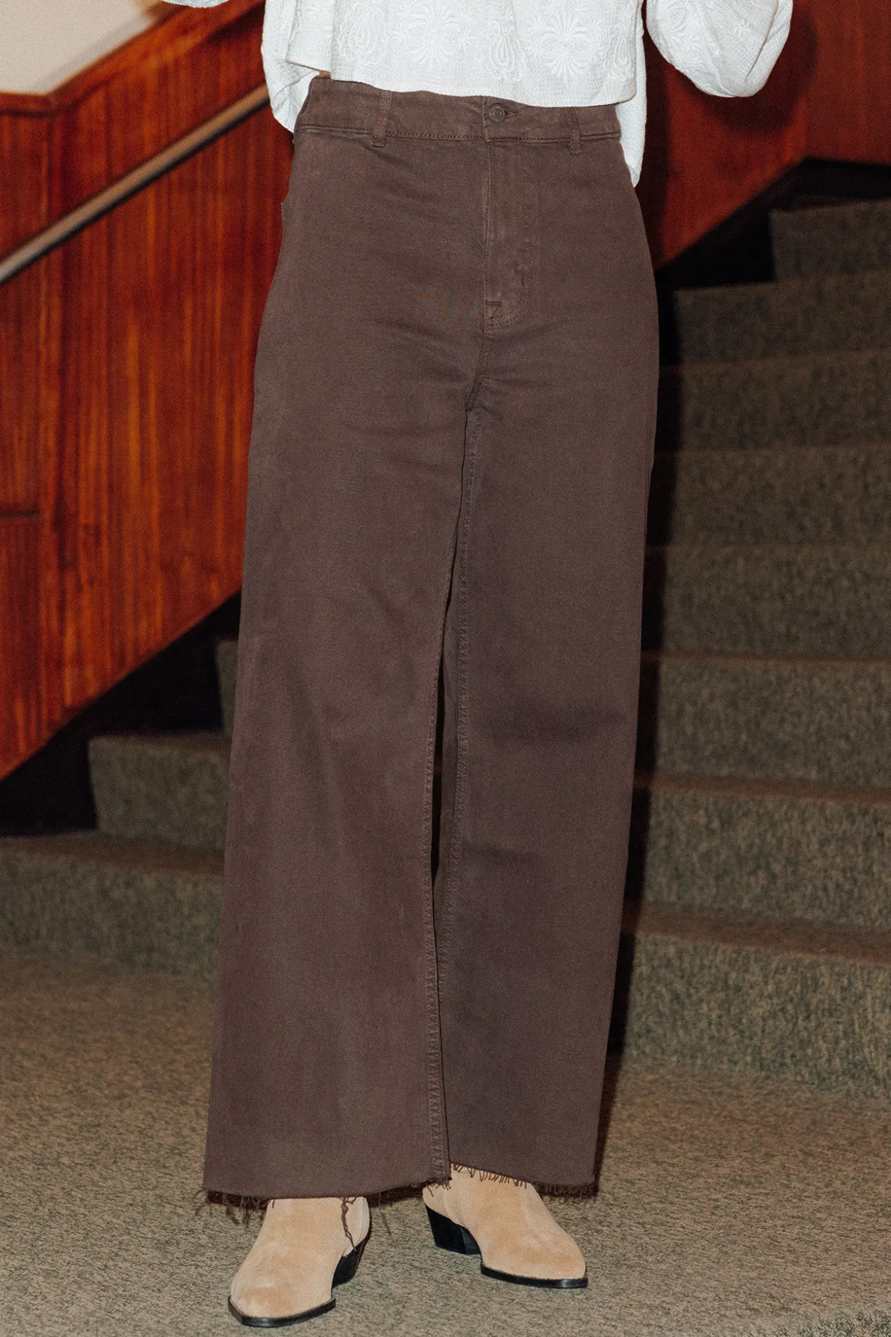 Promod HECTOR pantalon large Femme - Chocolat Fashion
