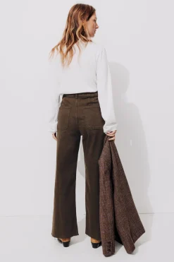 Promod HECTOR pantalon large Femme - Chocolat Fashion