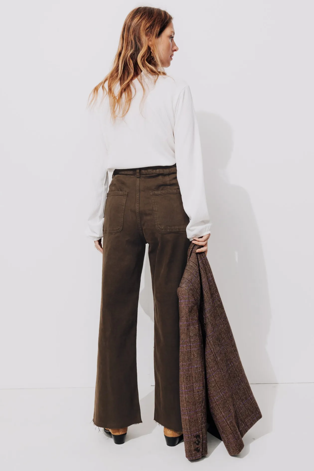 Promod HECTOR pantalon large Femme - Chocolat Fashion