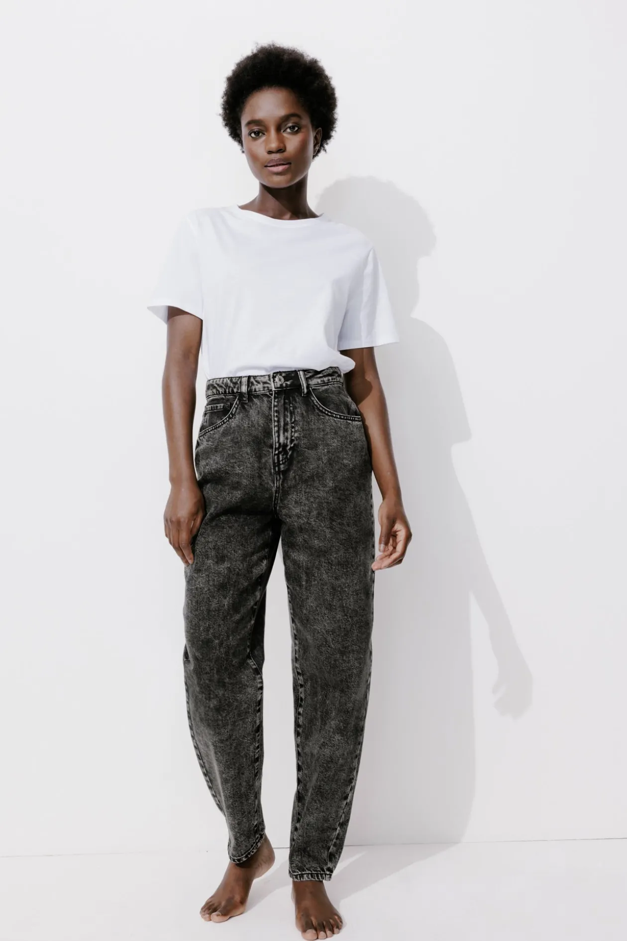 Promod Jean balloon taille haute - Noir Discount