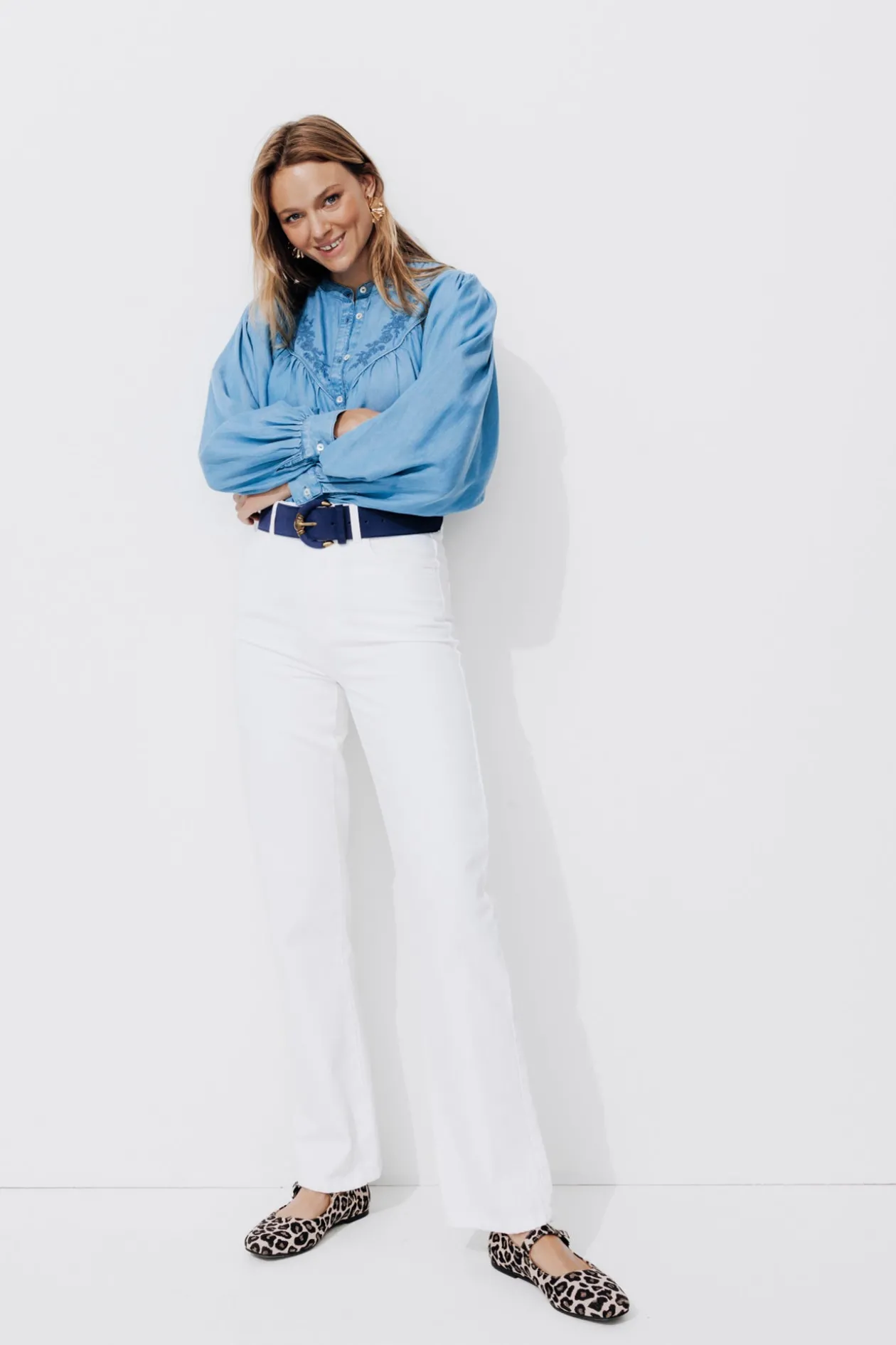 Promod Jean blanc droit taille haute - Ecru Flash Sale