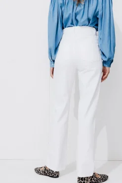 Promod Jean blanc droit taille haute - Ecru Flash Sale