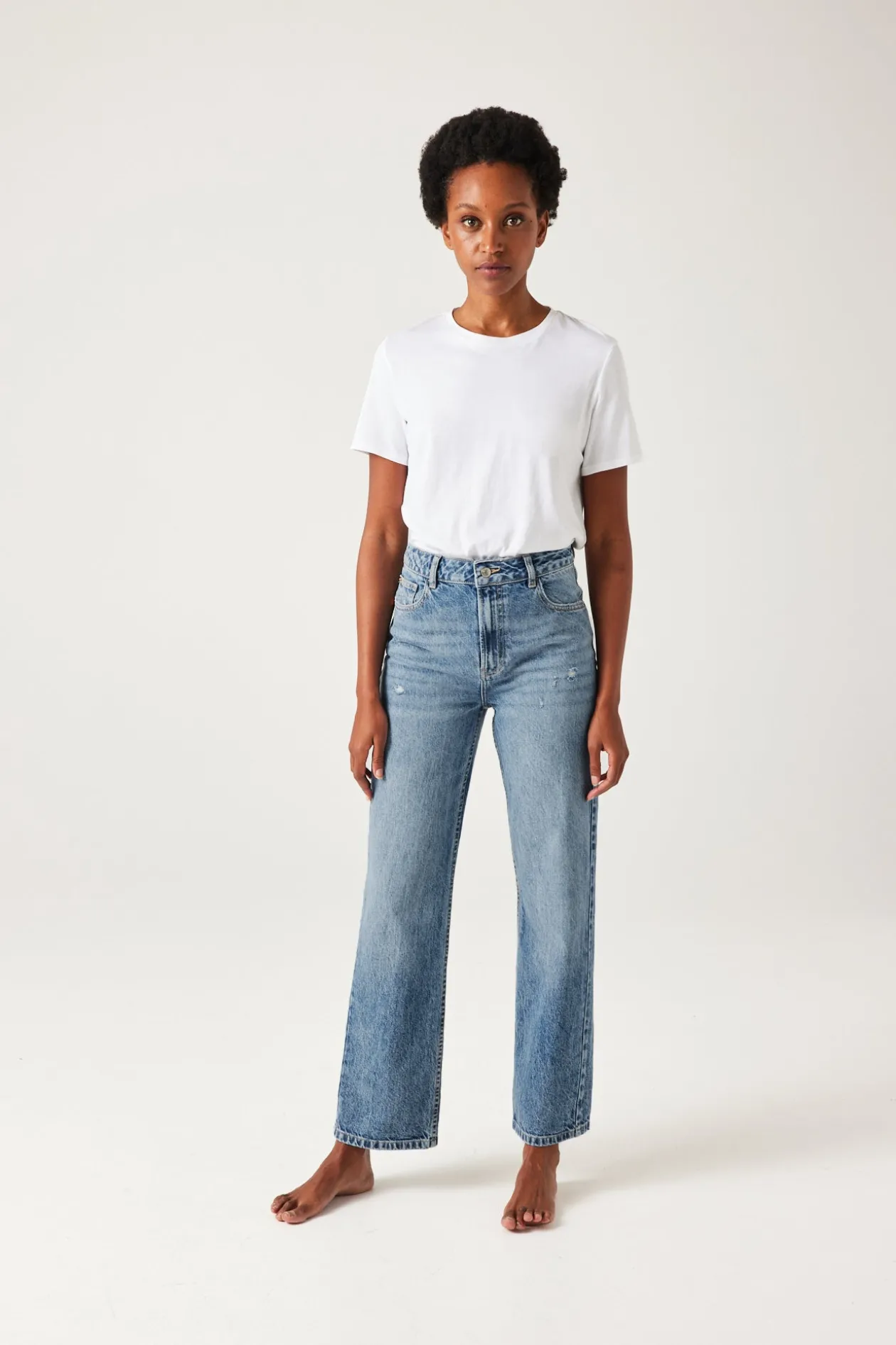 Promod Jean droit taille haute Femme - Jean clair Jeanclair Sale