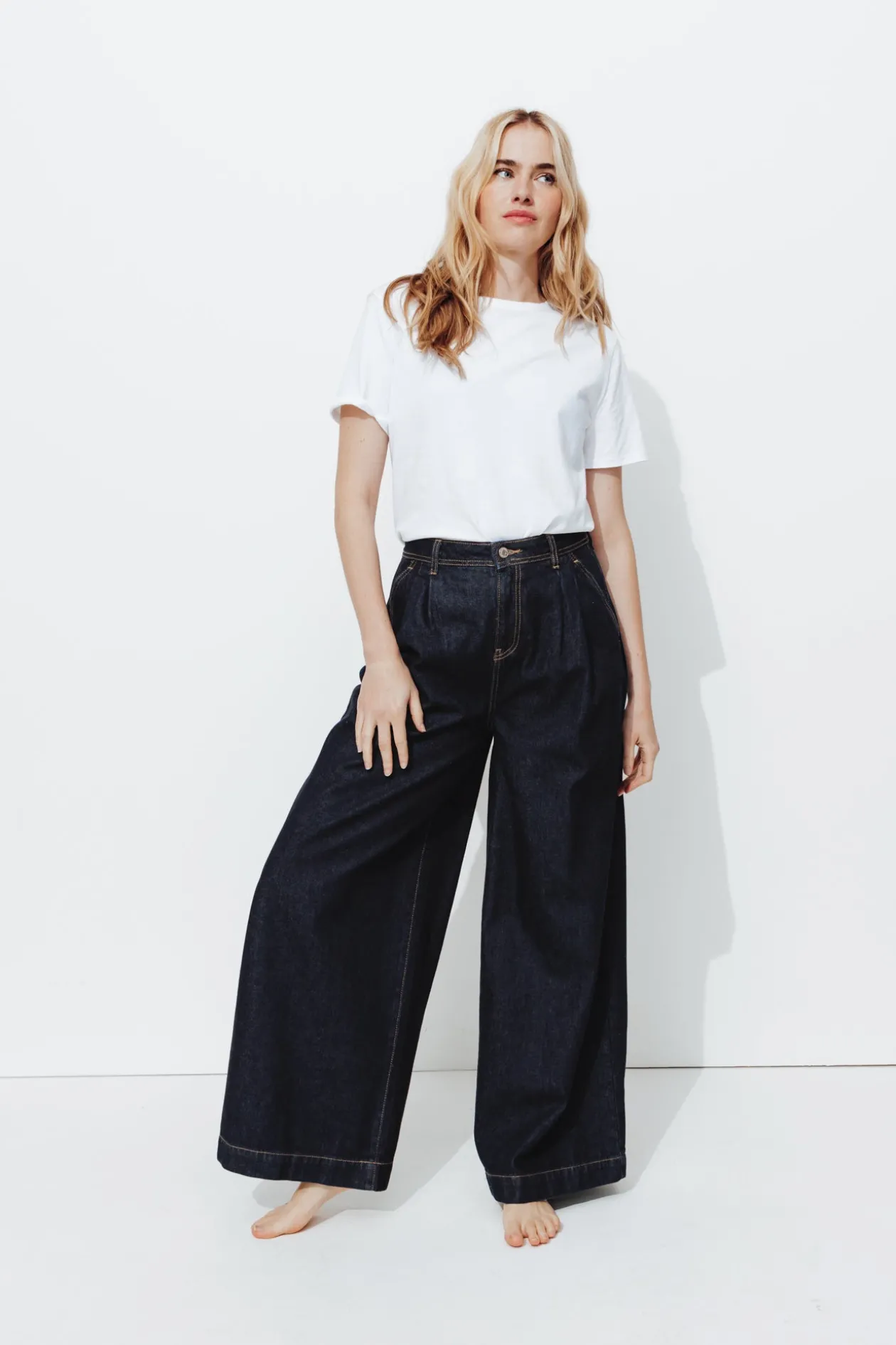 Promod Jean extra-large taille haute - Jean rinse Jeanrinse Flash Sale