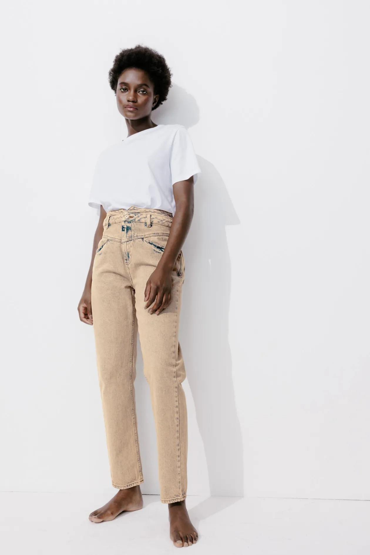 Promod Jean mom taille haute MARCEL - Rose Pâle RosePâle Best