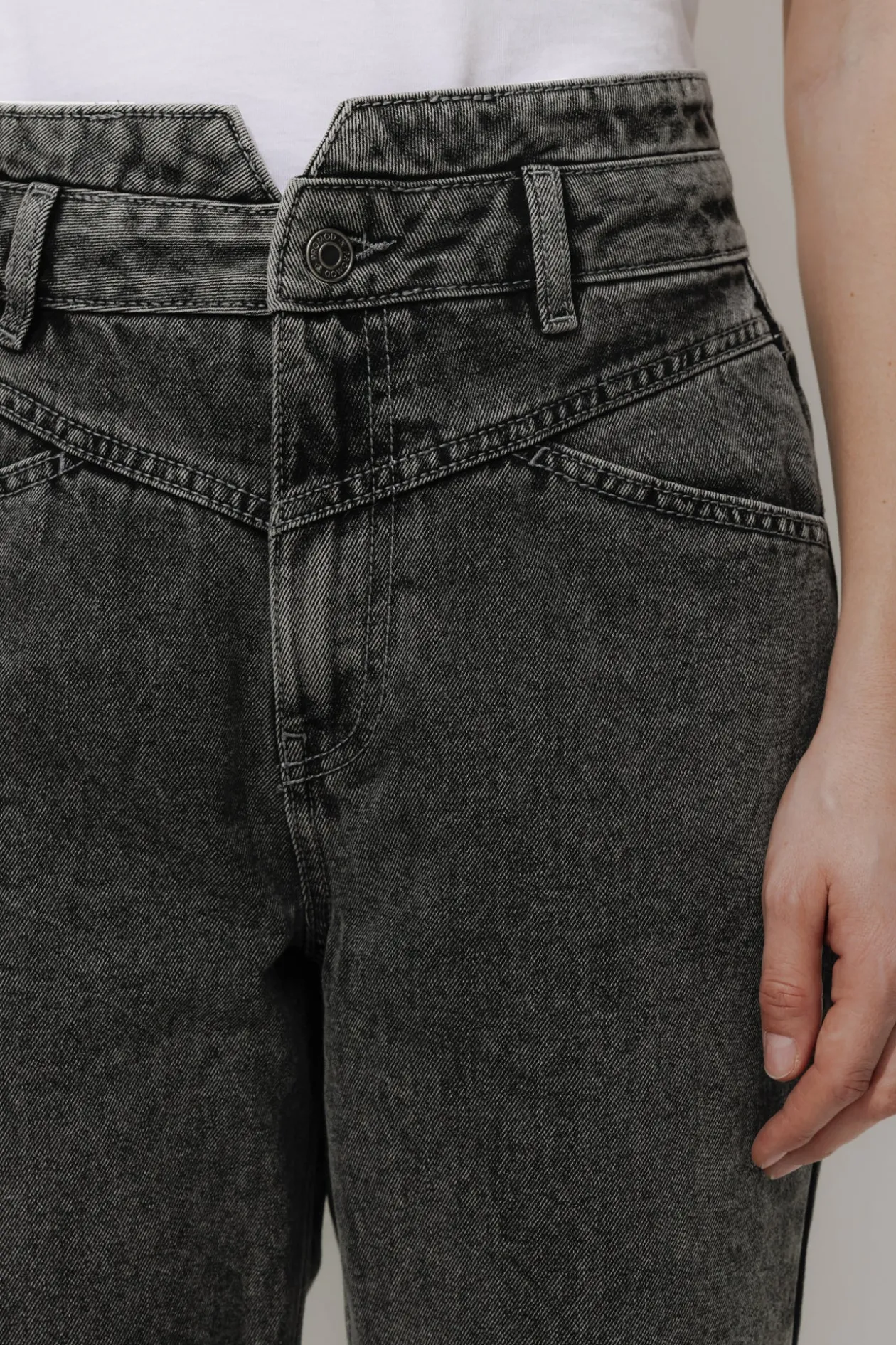 Promod Jean mom taille haute MARCEL - Jeans gris Jeansgris Fashion