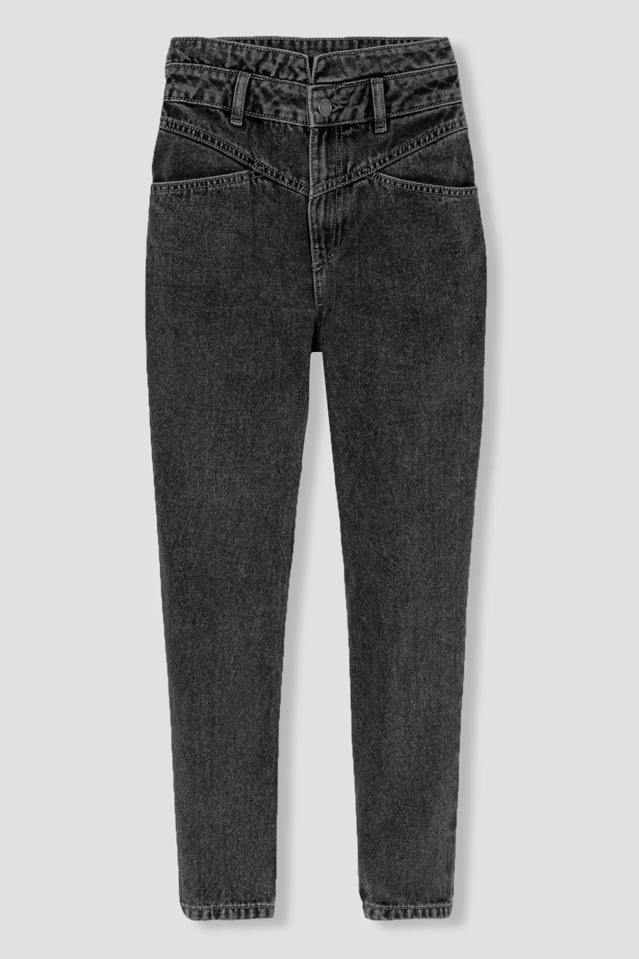 Promod Jean mom taille haute MARCEL - Jeans gris Jeansgris Fashion