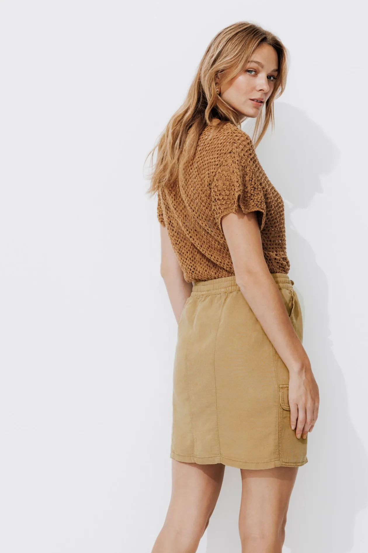 Promod Jupe courte cargo Femme - Sable Clearance