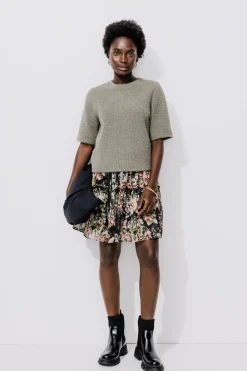 Promod Jupe courte imprimée Femme - Imprimé noir Impriménoir Online