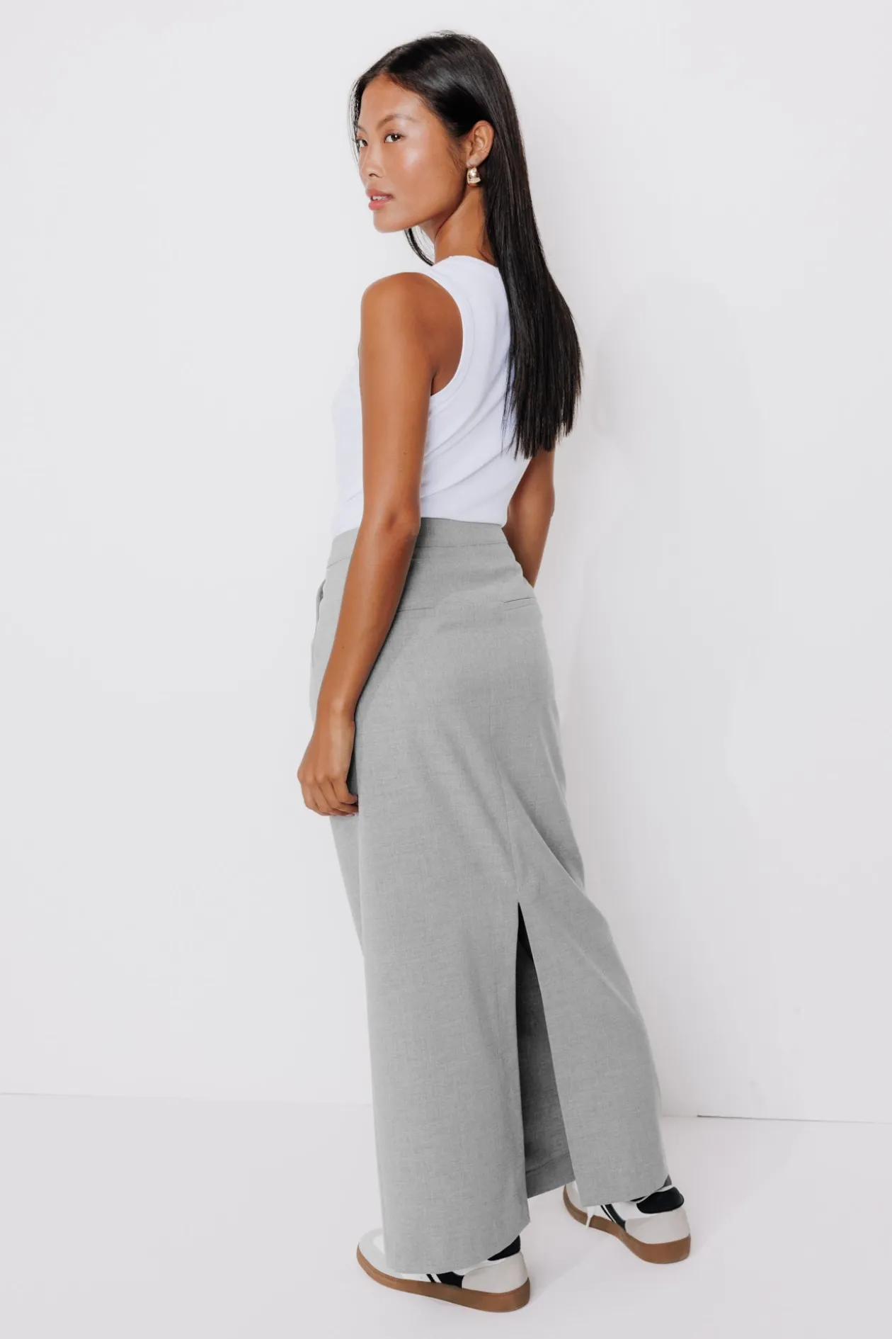 Promod Jupe crayon fendue Femme - Gris Store