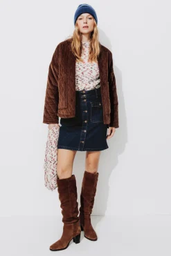 Promod Jupe en jean boutonnée Femme - Jean rinse Jeanrinse Outlet