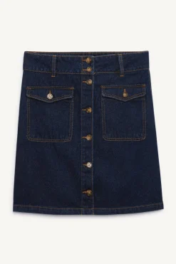 Promod Jupe en jean boutonnée Femme - Jean rinse Jeanrinse Outlet