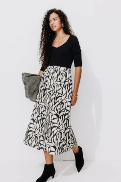 Promod Jupe imprimée - Imprimé noir Impriménoir Discount