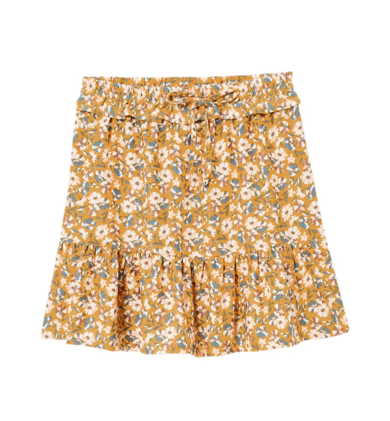 Promod Jupe imprimée volantée Femme - Imprimé ocre Impriméocre New