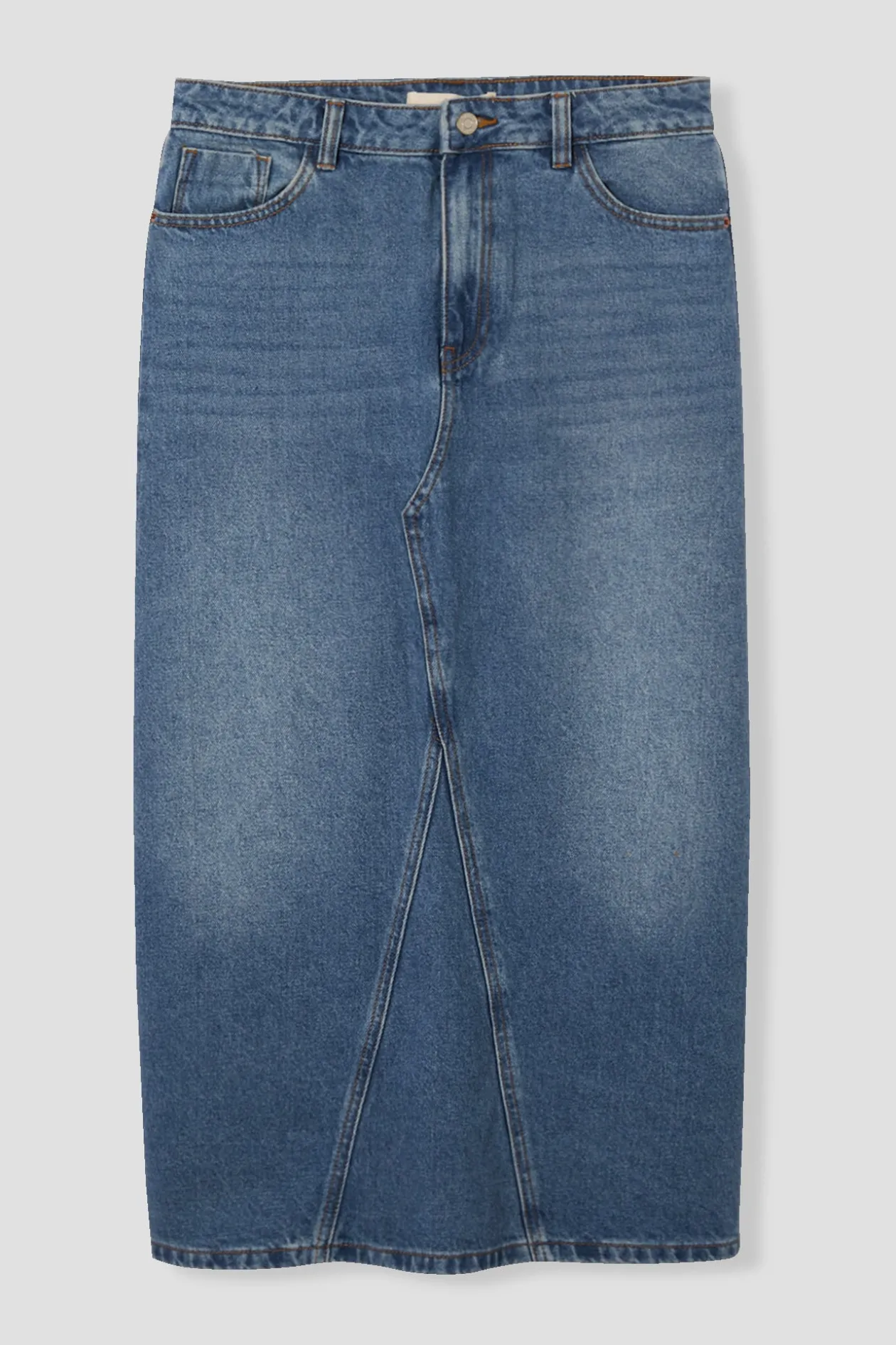 Promod Jupe longue en jean Femme - Jean moyen Jeanmoyen Outlet