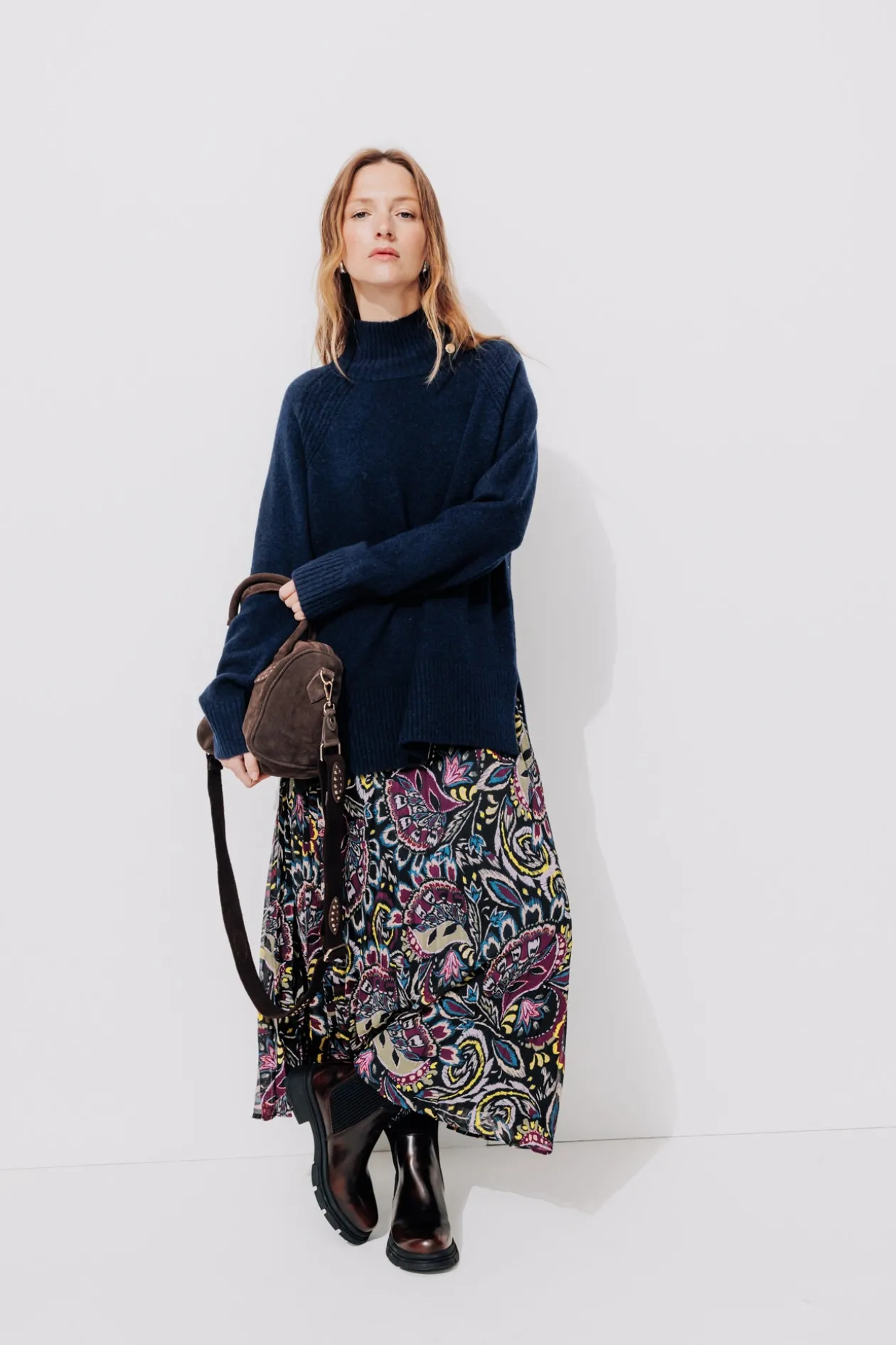 Promod Jupe longue plissée Femme - Imprimé multicolore Imprimémulticolore Cheap