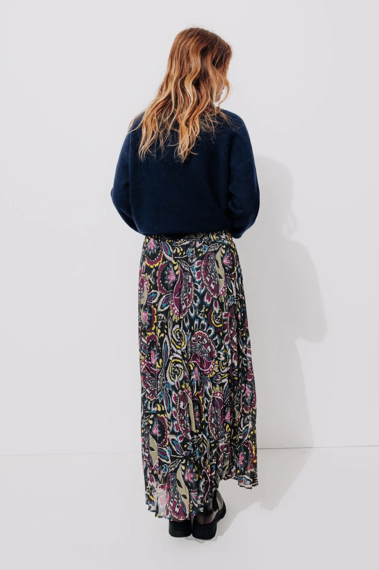 Promod Jupe longue plissée Femme - Imprimé multicolore Imprimémulticolore Cheap