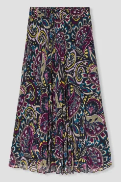 Promod Jupe longue plissée Femme - Imprimé multicolore Imprimémulticolore Cheap