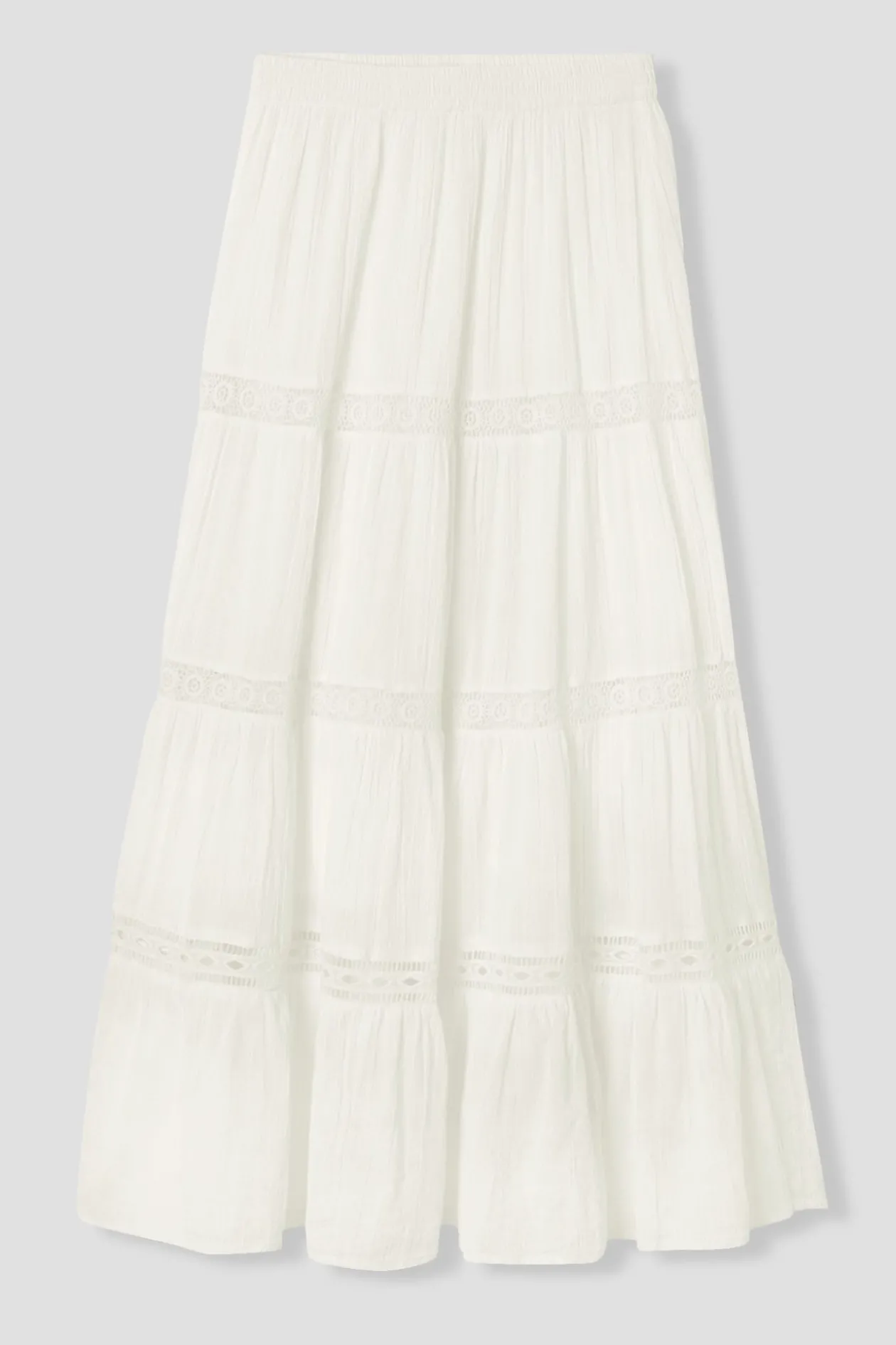 Promod Jupe longue volantée Femme - Ecru Clearance
