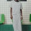Promod Jupe marinière éco-conçue - Rayé écru Rayéécru Fashion